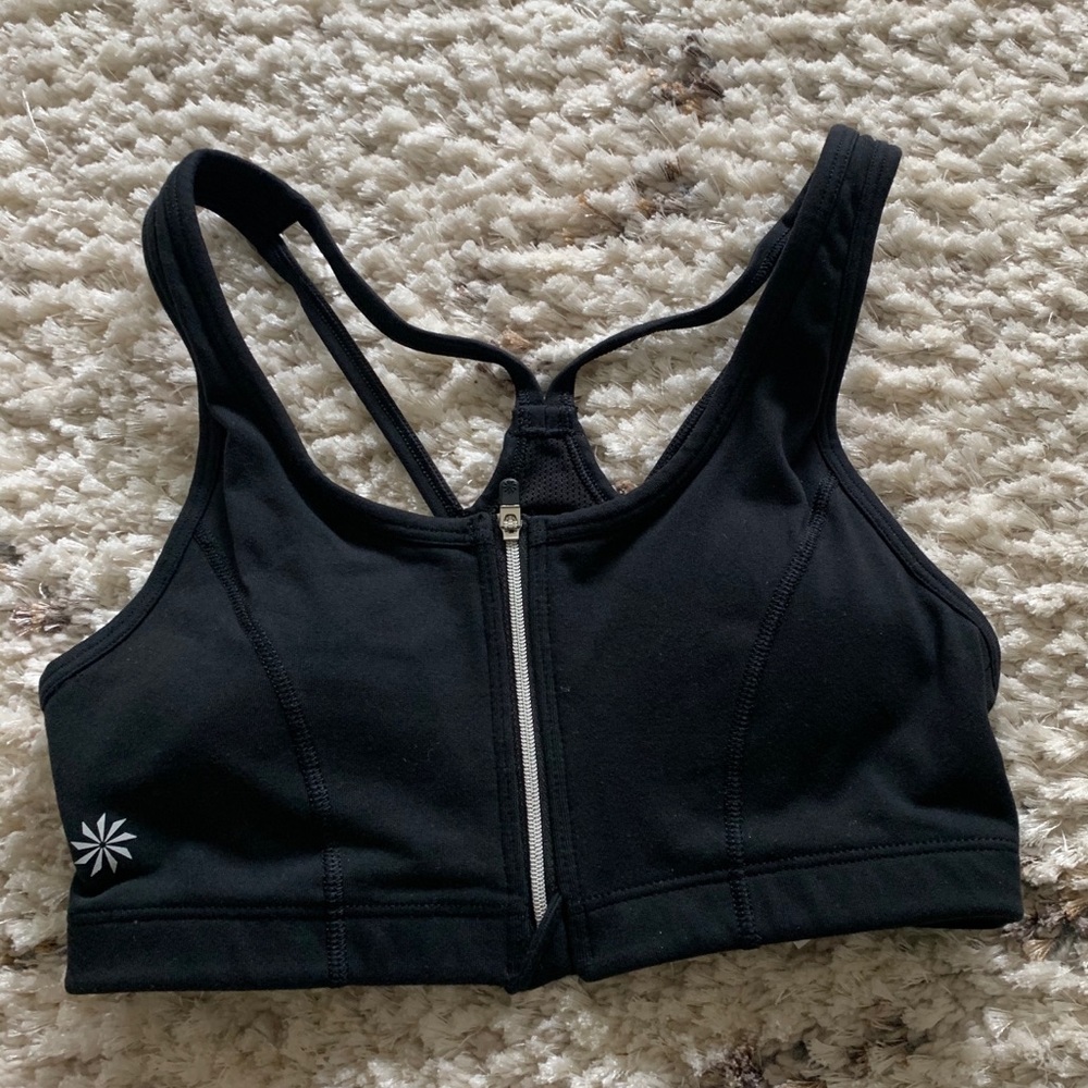 Athleta front zipper sports bra size xs